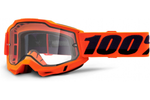 100% okuliare Accura 2 ENDURO MX Neon Orange dual clear