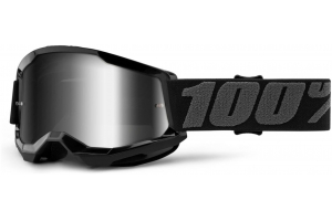 100% okuliare STRATA 2 Jr Black detské mirror silver