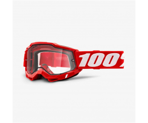 100% okuliare Accura 2 ENDURO MX Neon Red dual clear
