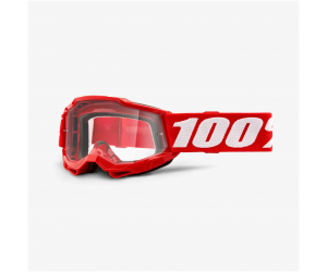 100% okuliare Accura 2 Jr Neon Red detské clear