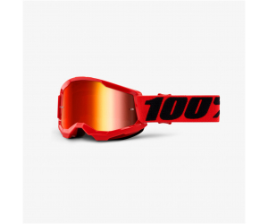 100% okuliare STRATA 2 Jr Red detské mirror red