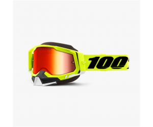 100% okuliare RACECRAFT 2 Snow Fluo Yellow mirror red