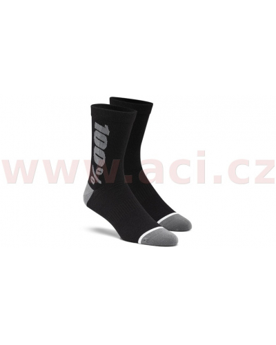100% ponožky zateplené RYTHYM Merino vlna černé/šedé