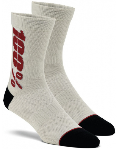 100% ponožky RYTHYM Merino Wool stříbrná/červená