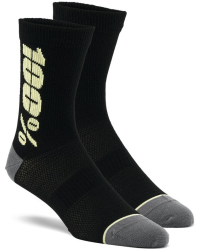 100% ponožky RYTHYM Merino Wool černá/žlutá