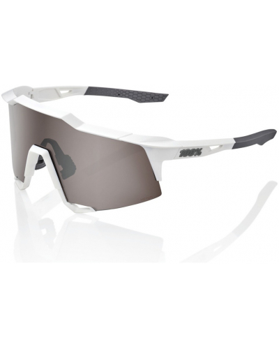100% sluneční brýle SPEEDCRAFT Matte White stříbrné sklo