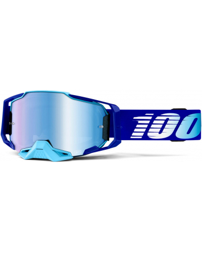 100% okuliare ARMEGA Royal modré chrómované plexi s čapmi pre sľudy