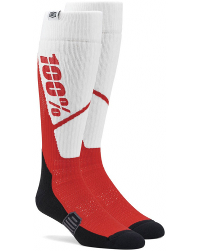 100% ponožky TORQUE MX bílá/červená
