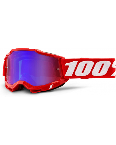 100% ACCURI 2 okuliare červené zrkadlové červené/modré plexi