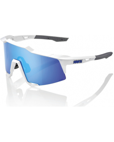 100% sluneční brýle SPEEDCRAFT Matte White modré sklo
