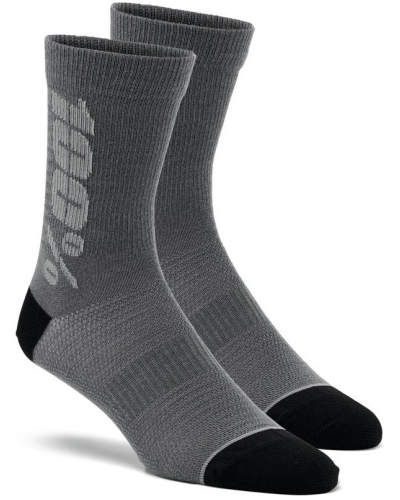 100% ponožky RYTHYM Merino Wool čierna/sivá