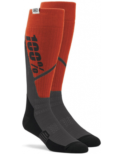 100% ponožky TORQUE MX oranžová/sivá