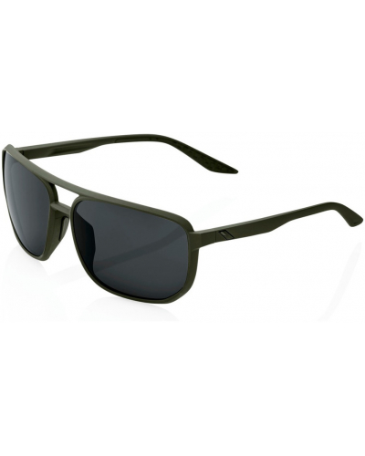 100% sluneční brýle KONNOR Soft Tact Army Green kouřové sklo