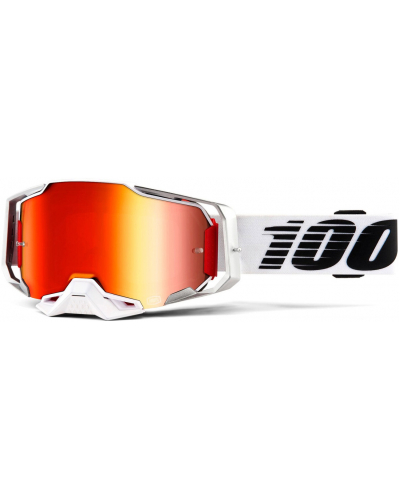 100% brýle ARMEGA Lightsaber červené chrom plexi s čepy pro slídy