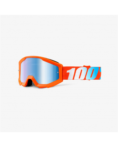 100% brýle STRATA Jr Orange dětské mirror blue