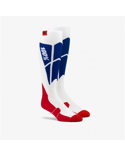 100% ponožky HI-SIDE white / blue