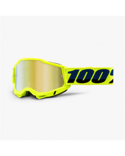 100% okuliare Accura 2 Fluo Yellow mirror gold