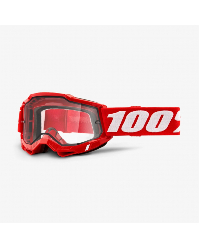 100% okuliare Accura 2 ENDURO MX Neon Red dual clear