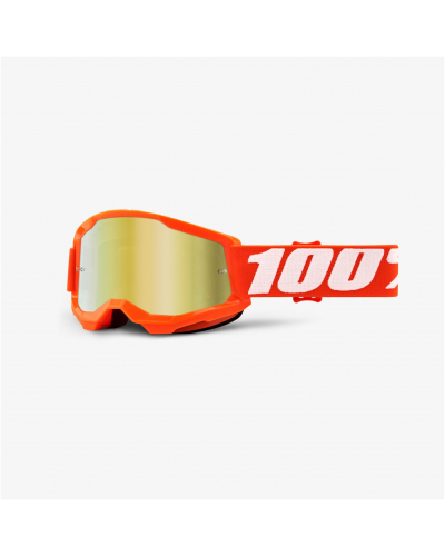 100% okuliare STRATA 2 Jr Orange detské mirror gold