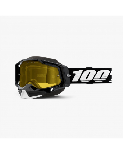 100% brýle RACECRAFT 2 Snow Black yellow