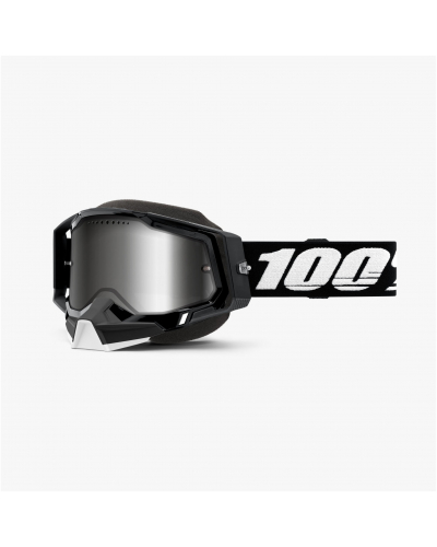 100% brýle RACECRAFT 2 Snow Black mirror silver