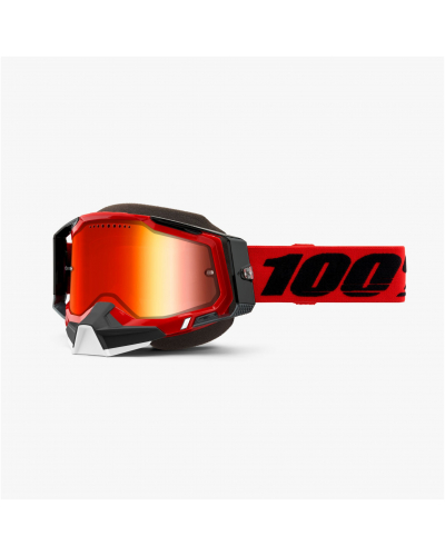 100% brýle RACECRAFT 2 Snow Red mirror red