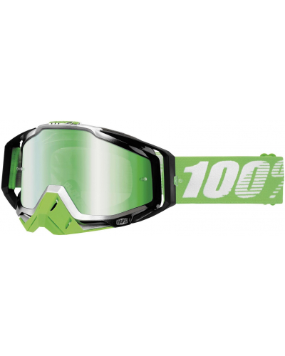 100% brýle RACECRAFT Organic mirror/green