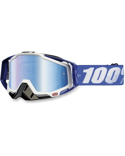 100% brýle RACECRAFT Cobalt Blue mirror/blue