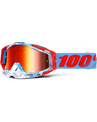 100% brýle RACECRAFT Bobora mirror/red