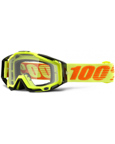 100% brýle RACECRAFT Attack Yellow clear