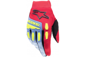 ALPINESTARS rukavice FULL BORE dětské světle modrá/červená/žlutá fluo/černá 2024