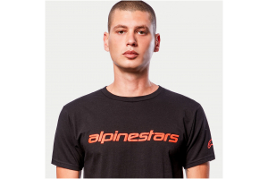 ALPINESTARS tričko LINEAR WORDMARK black/warm red