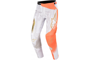 ALPINESTARS kalhoty TECHSTAR FACTORY Metal white/fluo orange/gold