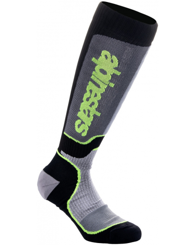 ALPINESTARS ponožky MX PLUS černá/šedá/žlutá fluo 2024