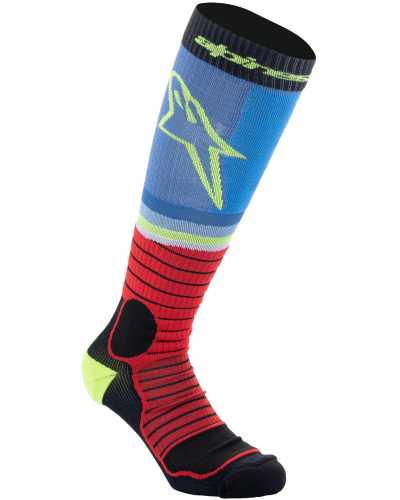 ALPINESTARS ponožky MX PRO černá/červená fluo/žlutá fluo/modrá 2024