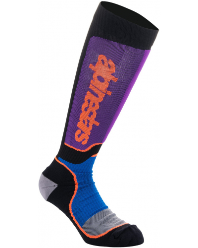 ALPINESTARS ponožky MX PLUS černá/oranžová/fialová/modrá/šedá 2024
