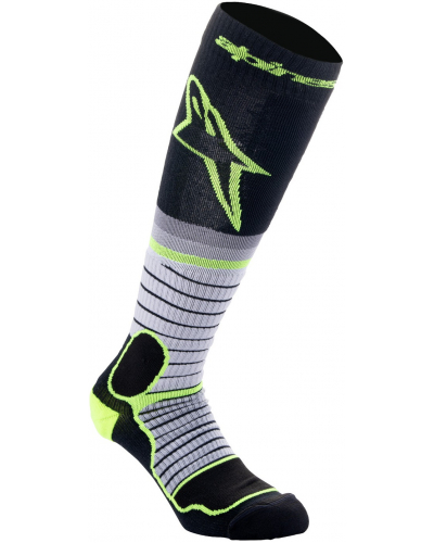 ALPINESTARS ponožky MX PRO černá/žlutá fluo/šedá 2024