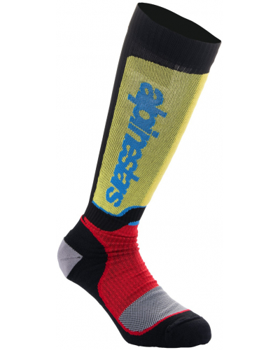 ALPINESTARS ponožky MX PLUS detské čierna/červená fluo/žltá fluo/modrá 2024