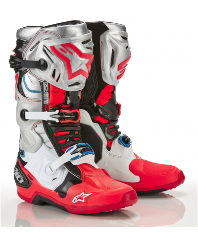 ALPINESTARS topánky TECH 10 Vision black/white/silver/fluo red/blue