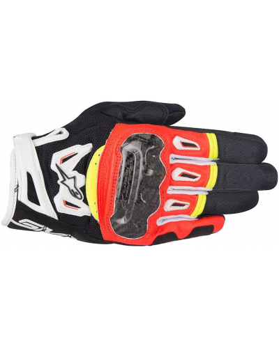 ALPINESTARS rukavice SMX-2 AIR CARBON V2 black/red/white/fluo yellow
