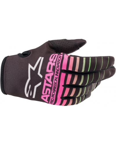 ALPINESTARS rukavice RADAR detské black/green/fluo pink