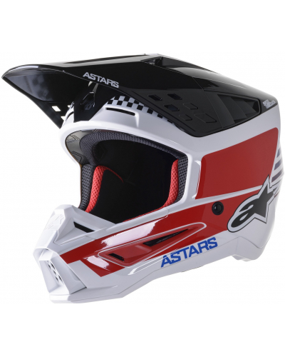 ALPINESTARS přilba S-M5 2022 Speed glossy white/dark blue/red