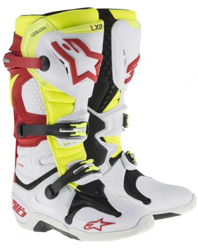 ALPINESTARS topánky TECH 10 vented white / red / yellowfluo