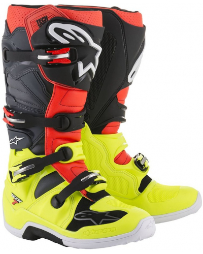 ALPINESTARS topánky TECH 7 yellow fluo / red fluo / gray / black