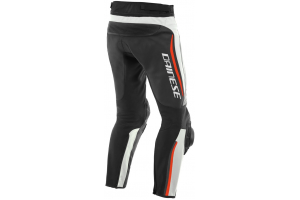 DAINESE nohavice ALPHA Perf. white/black/fluo red
