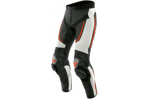 DAINESE nohavice ALPHA Perf. white/black/fluo red