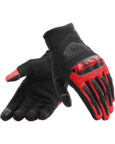 DAINESE rukavice BORA black/fluo-red