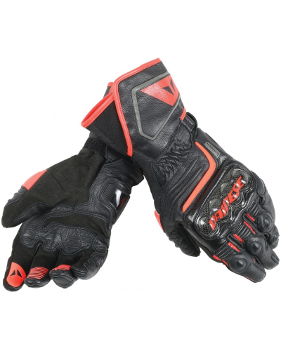 DAINESE rukavice CARBON D1 LONG Black / Black / fluo red