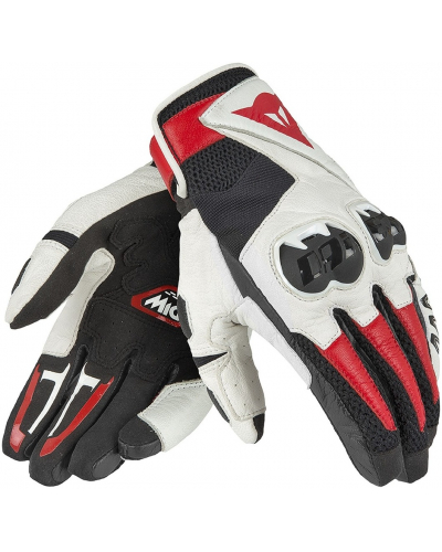 DAINESE rukavice MIG C2 black/white/lava red
