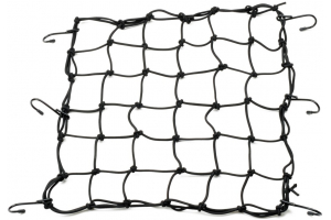 DAYTONA pružná batožinová sieť s kovovými háčikmi 40 x 40 cm čierna